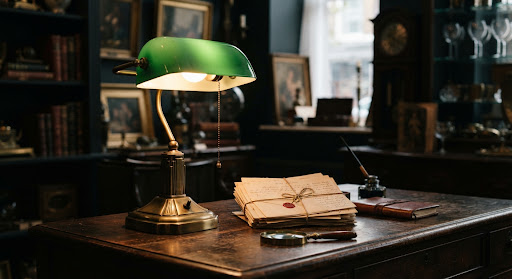 Brass desk lamp